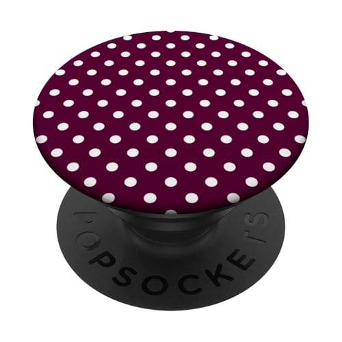 Klassisch, Burgunderrot, Punktemuster, Boho Polka Dot PopSockets Klebender PopGrip von I Adore Polka Dots!!
