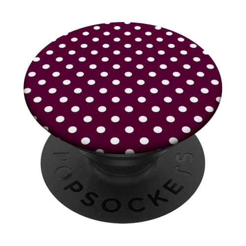 Klassisch, Burgunderrot, Punktemuster, Boho Polka Dot PopSockets Klebender PopGrip von I Adore Polka Dots!!