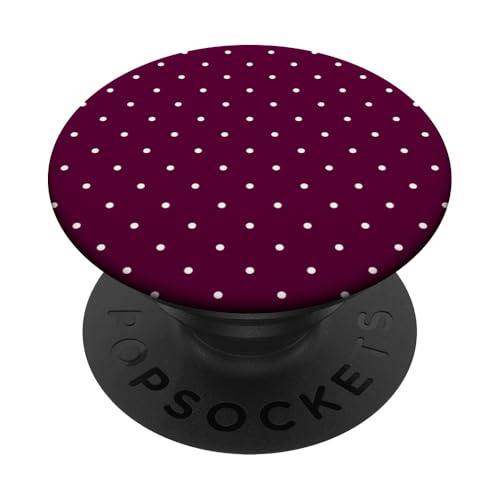 Klassisch, Burgunderrot, kleine Punktemuster, Boho-Punkte PopSockets Klebender PopGrip von I Adore Polka Dots!!