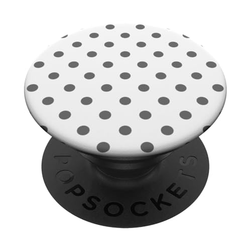 Klassisch, Grau, Punktemuster, Boho Polka Dot PopSockets Klebender PopGrip von I Adore Polka Dots!!