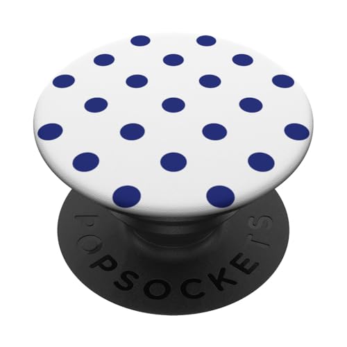 Klassisch, Marineblau, Punktemuster, Boho Polka Dot PopSockets Klebender PopGrip von I Adore Polka Dots!!