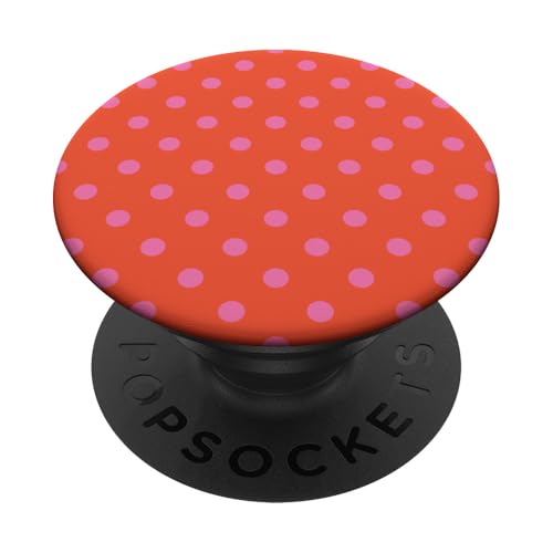 Klassisch, Orange & Rosa, Punktemuster, Boho Polka Dot PopSockets Klebender PopGrip von I Adore Polka Dots!!!