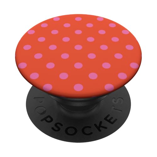 Klassisch, Orange & Rosa, Punktemuster, Boho Polka Dot PopSockets Klebender PopGrip von I Adore Polka Dots!!!