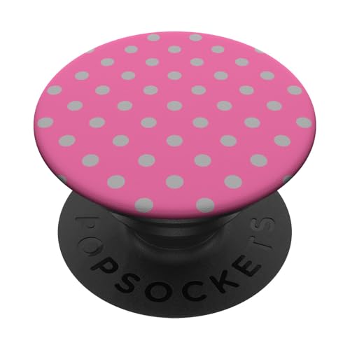Klassisch, Rosa und Grau, Punktemuster, Boho Polka Dot PopSockets Klebender PopGrip von I Adore Polka Dots!!!