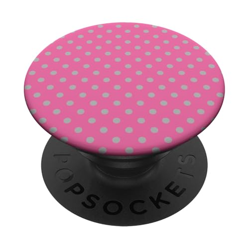 Klassisch, Rosa und Grau, Punktemuster, Boho Polka Dot PopSockets Klebender PopGrip von I Adore Polka Dots!!!