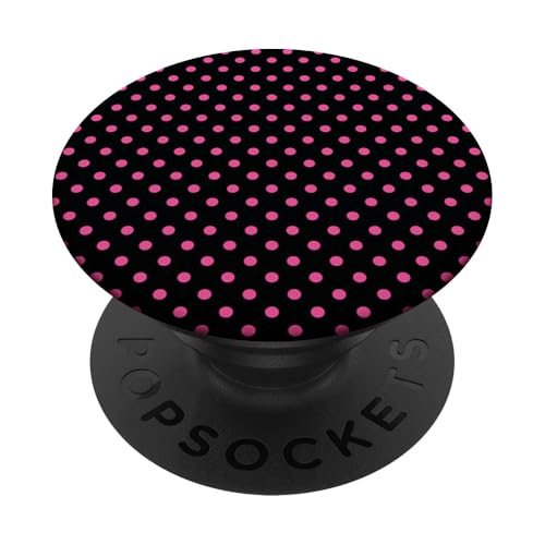 Klassisch, Schwarz & Rosa, Punktemuster, Boho Polka Dot PopSockets Klebender PopGrip von I Adore Polka Dots!!!