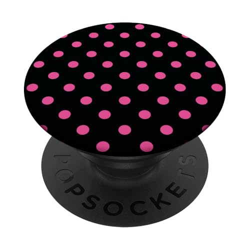 Klassisch, Schwarz & Rosa, Punktemuster, Boho Polka Dot PopSockets Klebender PopGrip von I Adore Polka Dots!!!