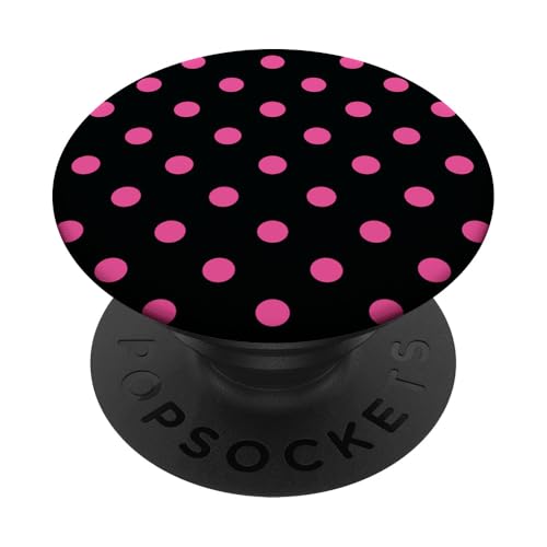 Klassisch, Schwarz & Rosa, Punktemuster, Boho Polka Dot PopSockets Klebender PopGrip von I Adore Polka Dots!!!