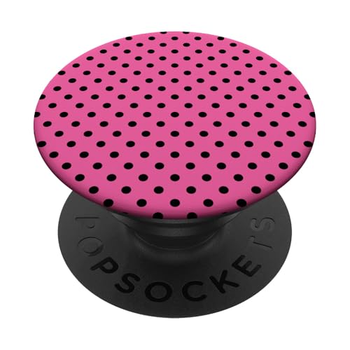 Klassisch, schwarz und rosa, gepunktet, Boho-Punkte PopSockets Klebender PopGrip von I Adore Polka Dots!!!
