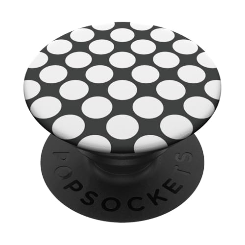 Niedlich, dunkelgrau und weiß, gepunktet, Boho-Punkte PopSockets Klebender PopGrip von I Adore Polka Dots!!!
