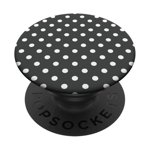 Niedlich, dunkelgrau und weiß, gepunktet, Boho-Punkte PopSockets Klebender PopGrip von I Adore Polka Dots!!!