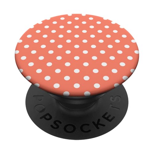 Pfirsichorange Farbe, gepunktetes Muster, Boho-Punkte PopSockets Klebender PopGrip von I Adore Polka Dots!!