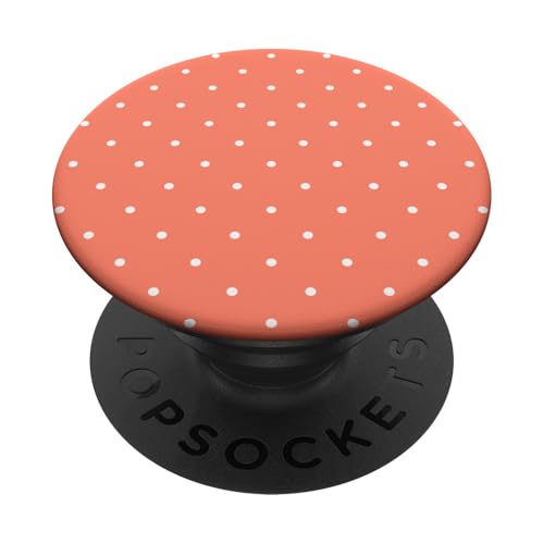 Pfirsichorange Farbe, gepunktetes Muster, Boho-Punkte PopSockets Klebender PopGrip von I Adore Polka Dots!!