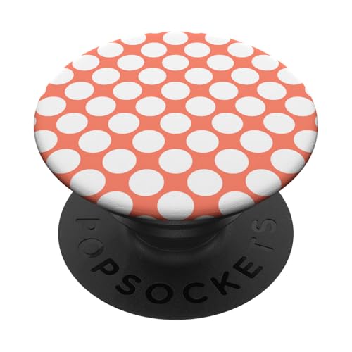 Pfirsichorange Farbe, gepunktetes Muster, Boho-Punkte PopSockets Klebender PopGrip von I Adore Polka Dots!!