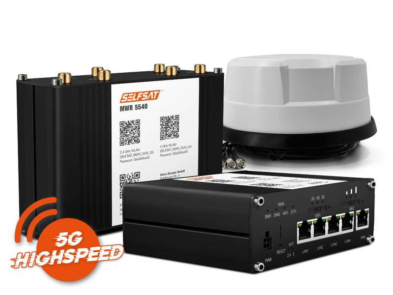 SELFSAT MWR 5540 5G Cat 12 WLAN Router bis 2,6 Gbps inkl. Panorama Antenne weiß von I DO IT