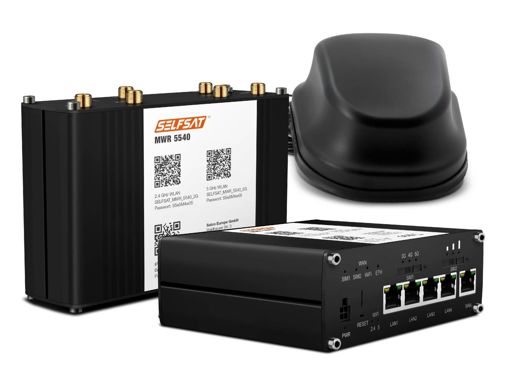 SELFSAT MWR 5540 5G Cat 12 WLAN Router bis 2,6 Gbps inkl. SELFSAT 5G Antenne schwarz SELFSAT MWR 5540 5G Cat 12 WLAN Router bis 2,6 Gbps inkl. SELFSAT 5G Antenne schwarz von I DO IT