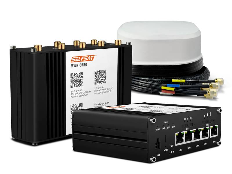 SELFSAT MWR 6550 5G Cat 20 WiFi 6 WLAN Router bis 3,4 Gbps inkl. SATCO 5G Antenne weiß von I DO IT