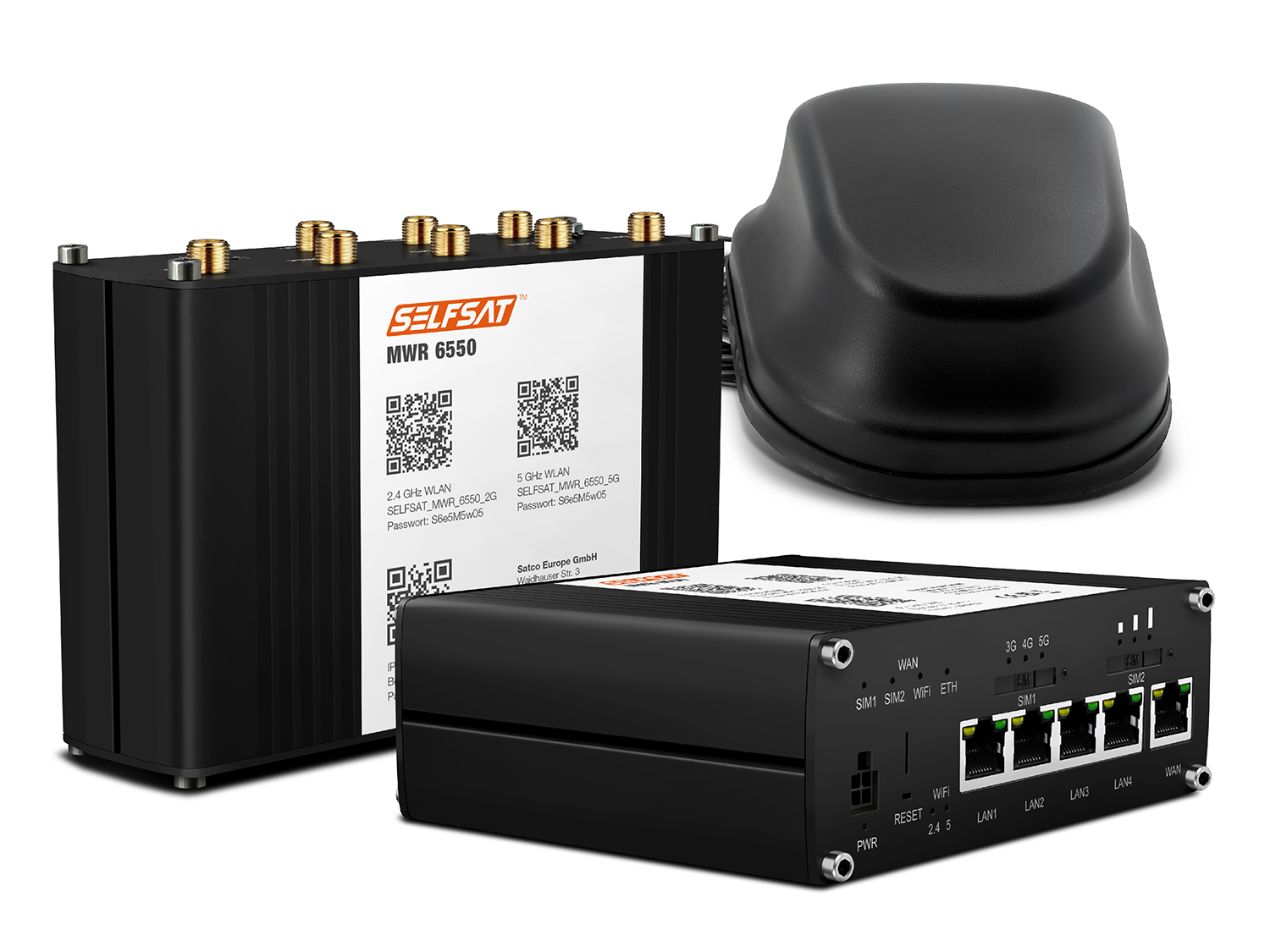 SELFSAT MWR 6550 5G Cat 20 WiFi 6 WLAN Router bis 3,4 Gbps inkl. SELFSAT 5G Antenne schwarz SELFSAT MWR 6550 5G Cat 20 WiFi 6 WLAN Router bis 3,4 Gbps inkl. SELFSAT 5G Antenne schwarz von I DO IT