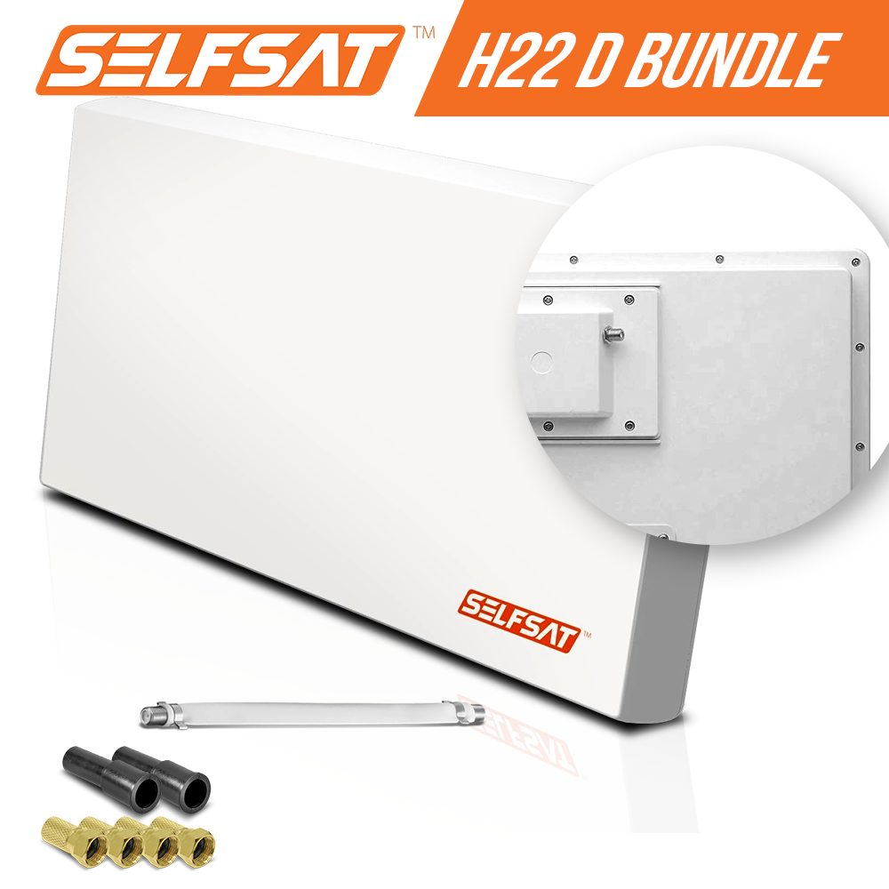 Selfsat H22D+ 1 TV Teilnehmer SAT Flachantenne FLAT + Fensterdurchführung FULL HD Selfsat H22D+ 1 TV Teilnehmer SAT Flachantenne FLAT + Fensterdurchführung FULL HD von I DO IT