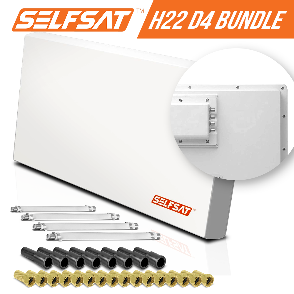 Selfsat H22D4+ 4 TV Teilnehmer SAT Flachantenne FLAT + Fensterdurchführung FULL HD Selfsat H22D4+ 4 TV Teilnehmer SAT Flachantenne FLAT + Fensterdurchführung FULL HD von I DO IT