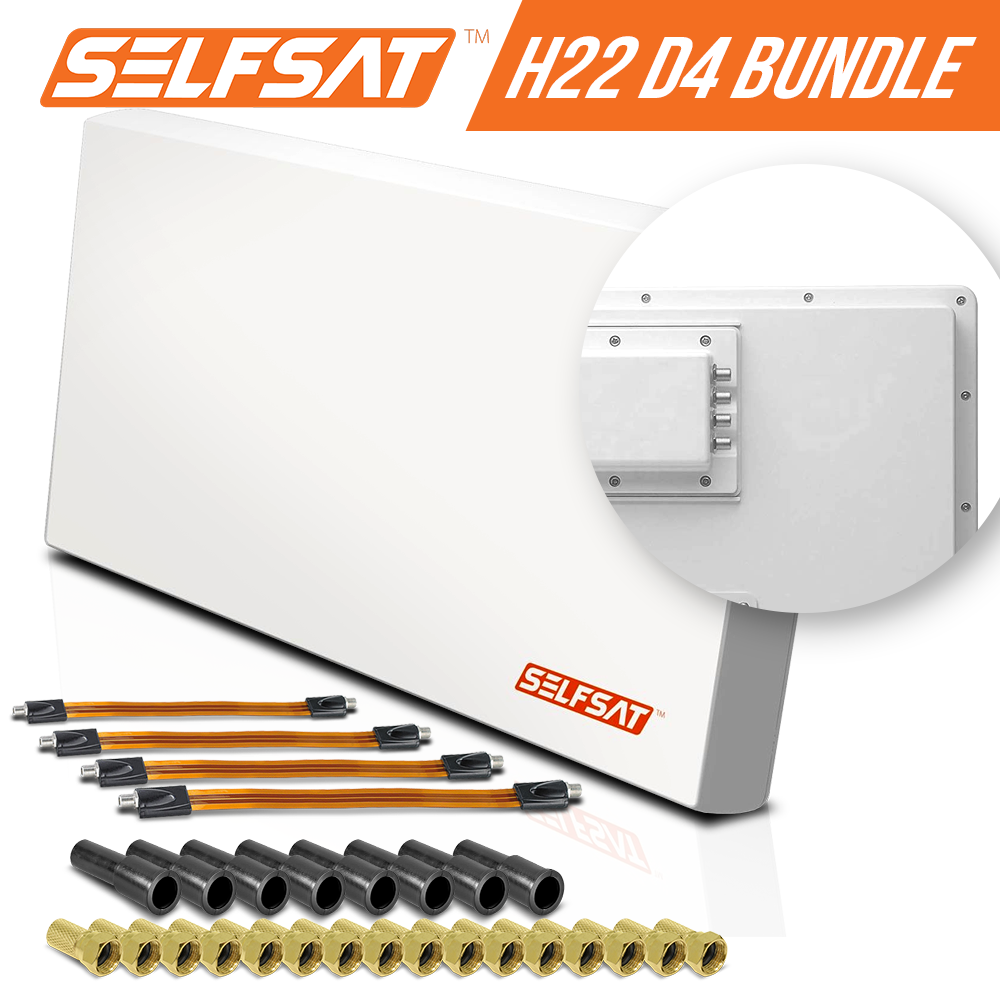 Selfsat H22D4+ 4 TV Teilnehmer SAT Flachantenne FLAT +profi Fensterdurchführung FULL HD Selfsat H22D4+ 4 TV Teilnehmer SAT Flachantenne FLAT +profi Fensterdurchführung FULL HD von I DO IT