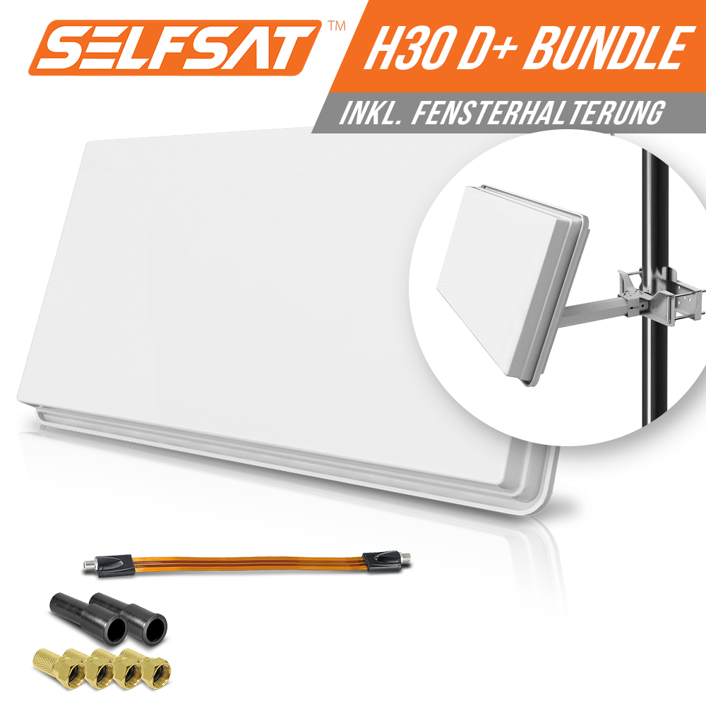 Selfsat H30D1+ 1 TV Teilnehmer SAT Flachantenne FLAT + profi Fensterdurchführung FULL HD Selfsat H30D1+ 1 TV Teilnehmer SAT Flachantenne FLAT + profi Fensterdurchführung FULL HD von I DO IT