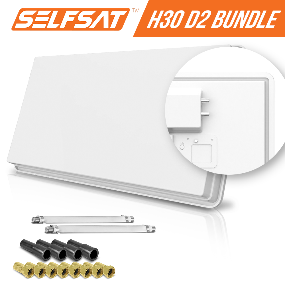 Selfsat H30D2+ 2 TV Teilnehmer SAT Flachantenne FLAT + Fensterdurchführung FULL HD Selfsat H30D2+ 2 TV Teilnehmer SAT Flachantenne FLAT + Fensterdurchführung FULL HD von I DO IT