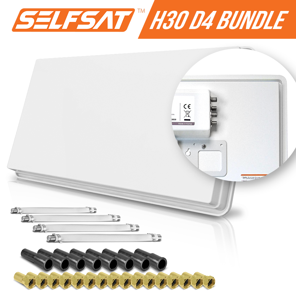 Selfsat H30D4+ 4 TV Teilnehmer SAT Flachantenne FLAT + Fensterdurchführung FULL HD Selfsat H30D4+ 4 TV Teilnehmer SAT Flachantenne FLAT + Fensterdurchführung FULL HD von I DO IT