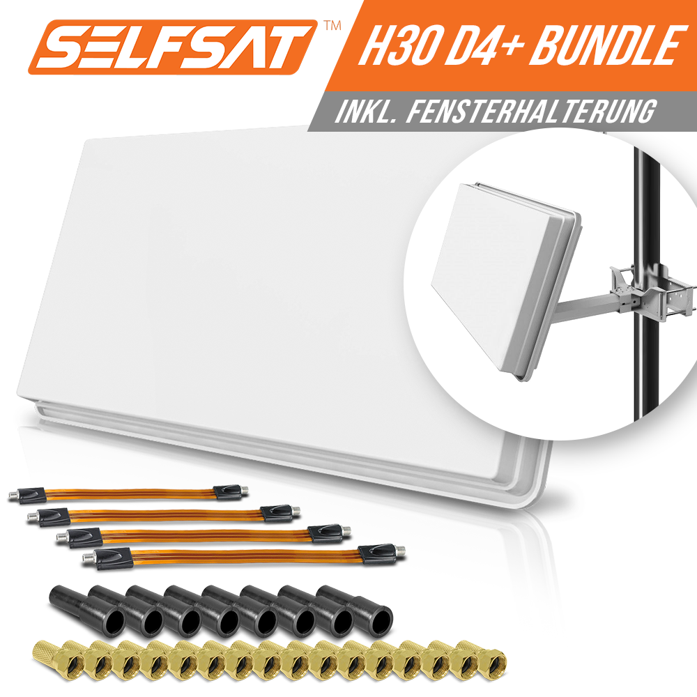 Selfsat H30D4+ 4 TV Teilnehmer SAT Flachantenne FLAT +profi Fensterdurchführung FULL HD Selfsat H30D4+ 4 TV Teilnehmer SAT Flachantenne FLAT +profi Fensterdurchführung FULL HD von I DO IT