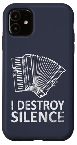 I Destroy Silence - Lustige Akkordeon-Spieler Hülle für iPhone 11 von I Destroy Silence Tee shirt