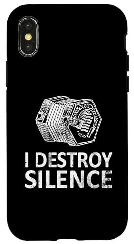 I Destroy Silence - Lustige Konzertina-Spieler Hülle für iPhone X/XS von I Destroy Silence Tee shirt