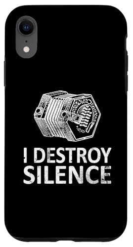 I Destroy Silence - Lustige Konzertina-Spieler Hülle für iPhone XR von I Destroy Silence Tee shirt