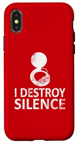 I Destroy Silence - Lustige Sousaphon-Spieler Musik Humor Hülle für iPhone X/XS von I Destroy Silence Tee shirt