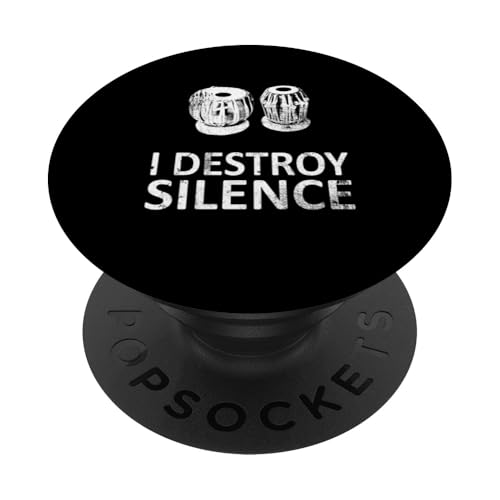 I Destroy Silence - Lustige Tabla-Spieler Musik Humor PopSockets Klebender PopGrip I Destroy Silence - Lustige Tabla-Spieler Musik Humor PopSockets Klebender PopGrip von I Destroy Silence Tee shirt