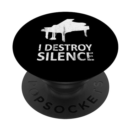 I Destroy Silence - Lustiger Klavierliebhaber Musik Humor Witz PopSockets Klebender PopGrip von I Destroy Silence Tee shirt