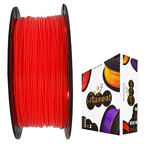 I-Filament 3D-Drucker PET-G 1,75mm 1kg Spule Rolle (Rot Transparent) von I-Filament