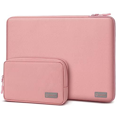 I INESEON 15,6 Zoll Laptop Tasche Hülle für 15-15,6 Zoll Lenovo Thinkpad Ideapad Dell HP Acer Chromebook Notebook, 16 Zoll MacBook Pro M1 M2 M3 2019-2023 Wasserdicht Laptophülle, Rosa von I INESEON