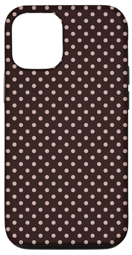 Klassisches Punktemuster, braun, Boho-Hülle mit Punkten Hülle für iPhone 12/12 Pro von I Love Polka Dots!