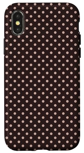 Klassisches Punktemuster, braun, Boho-Hülle mit Punkten Hülle für iPhone X/XS von I Love Polka Dots!