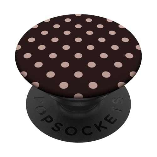Klassisches Punktemuster, braun, Boho-Hülle mit Punkten PopSockets Klebender PopGrip von I Love Polka Dots!