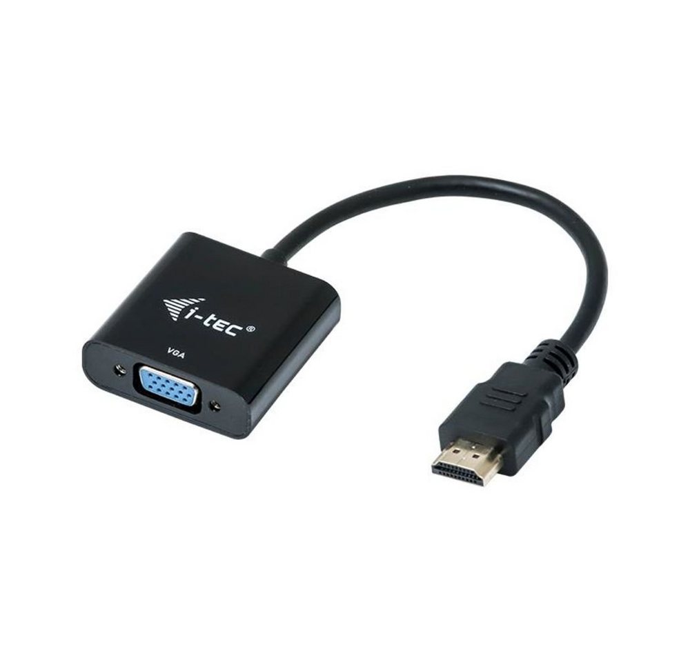 I-TEC HDMI zu VGA Full-HD 1920×1080/ 60 Hz Video-Adapter HDMI Typ A zu VGA, 0,15 cm, Kabellänge 15 cm vergoldeter HDMI-Stecker von I-TEC