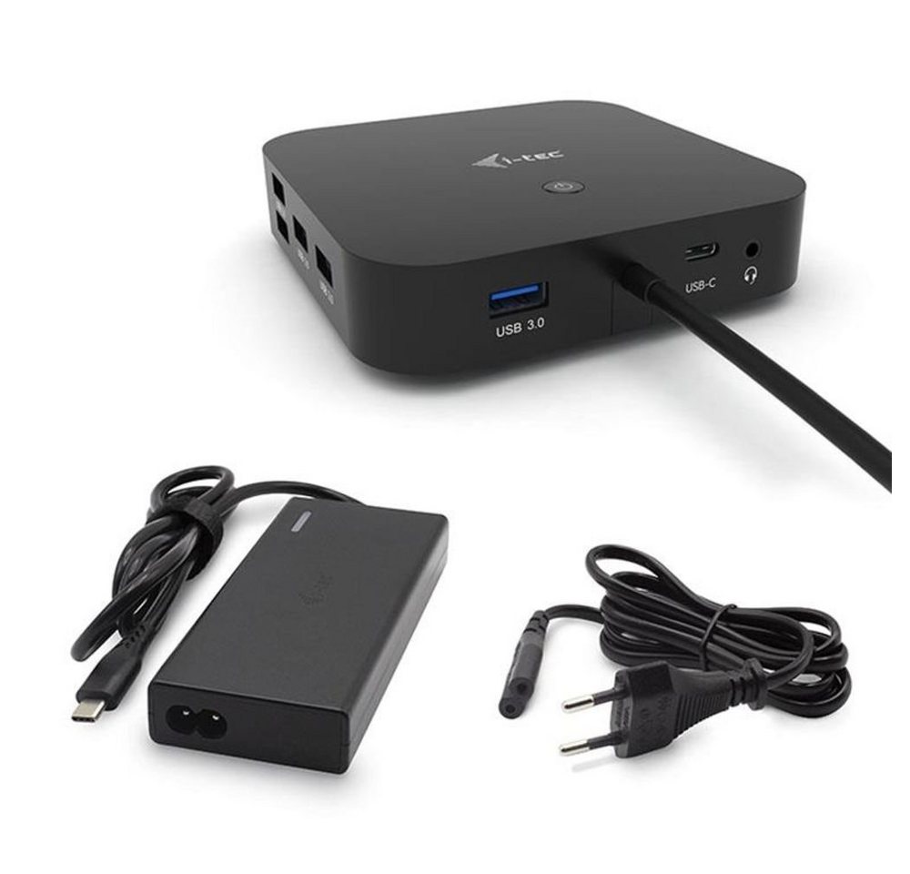 I-TEC Laptop-Dockingstation USB-C Dual Display mit Power Delivery 65W, + Universal Netzteil 77 W von I-TEC