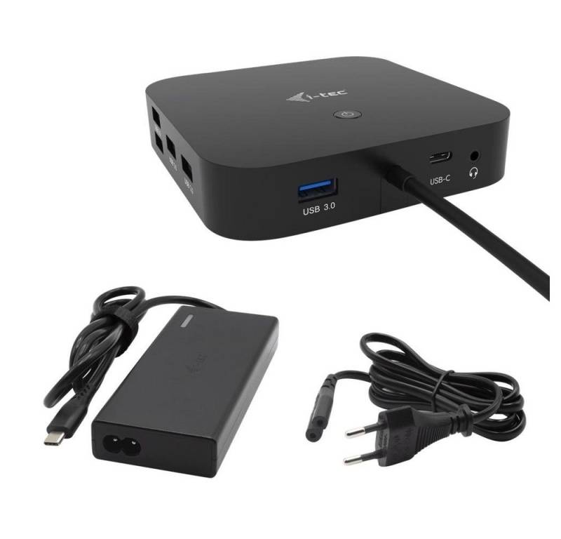 I-TEC Laptop-Dockingstation USB-C HDMI DP Docking Station mit Power Delivery 65 W, + i-tec Universal Netzteil 77 W von I-TEC