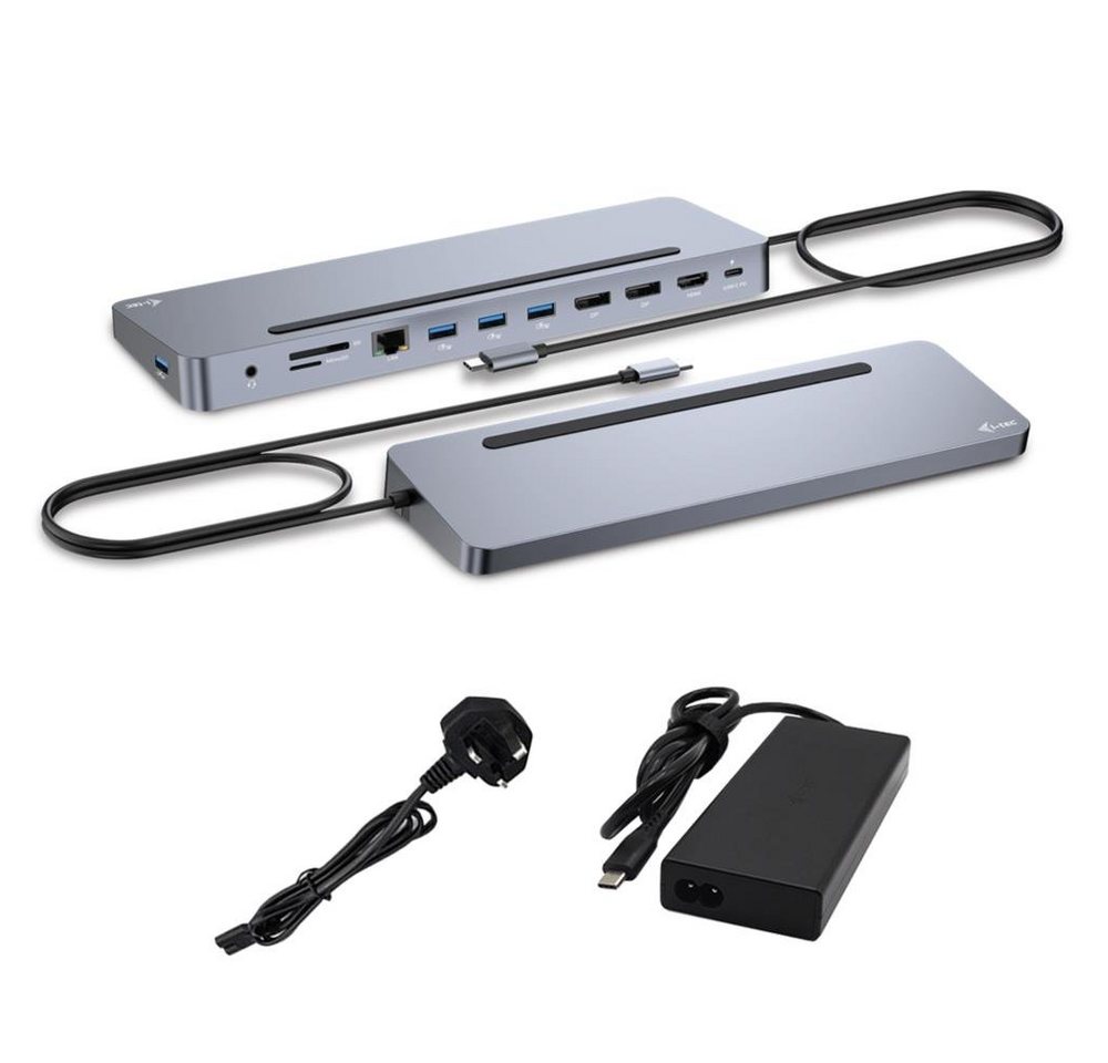 I-TEC Laptop-Dockingstation USB-C Metal Ergonomic 4K 3x Display mit PD 100W, + Universal Charger 100W von I-TEC