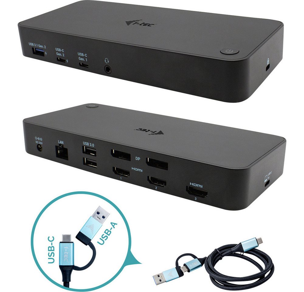 I-TEC Laptop-Dockingstation i-tec USB-C® Dockingstation I-TEC USB 3.0/USB-C/Thunderbolt 3x 4K DS von I-TEC