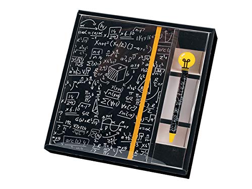 I-TOTAL® - Lustiges Set Notizbuch A5 200 Fassaden + Stift/mit Gummibandverschluss Lesezeichen (Matematic) von I-TOTAL