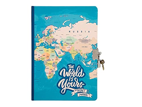 I-TOTAL ® - Geheimtagebuch mit Vorhängeschloss und zwei Schlüsseln | Tagebuch für Geheimnisse, 80 Seiten, Qa-Linien (Blue Maps) von I-TOTAL