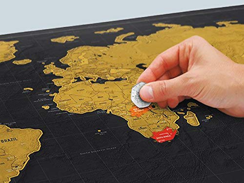 I-TOTAL - XL1636 - Scratch Map - Weltkarte zum Rubbeln - Detaillierte Weltkarte Poster mit Hauptstädten, Staaten, Städten von I-TOTAL