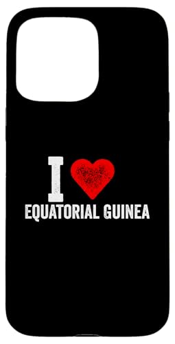 Lustiges Design Retro I Love Äquatorialguinea mit rotem Herz Hülle für iPhone 15 Pro Max von I love "Custom" All Country's Tee