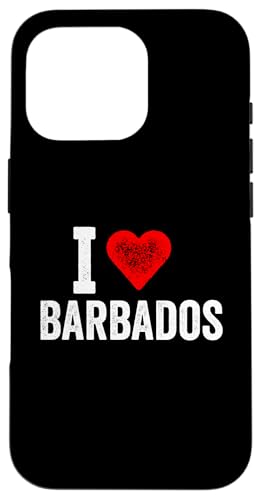 Lustiges Design Retro I Love Barbados mit rotem Herz Hülle für iPhone 16 Pro von I love "Custom" All Country's Tee